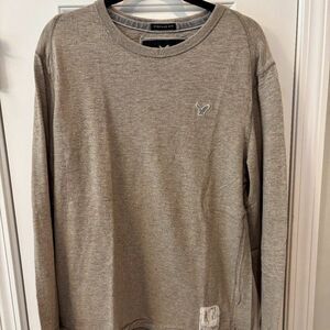 American Eagle Gray/Taupe Long Sleeved Shirt (L) Large